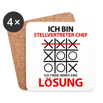 Stellvertreter Chef Stellvertretung Stellv Witzig - Untersetzer (4er-Set) - Weiß - Vorne