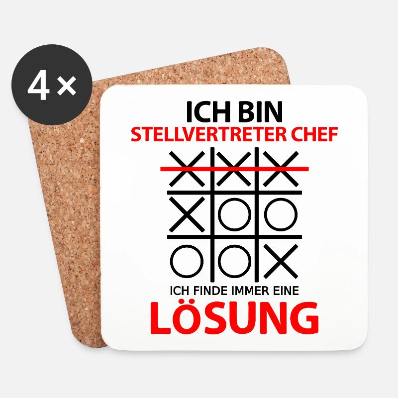 Stellvertreter Chef Stellvertretung Stellv Witzig - Untersetzer (4er-Set) - Weiß