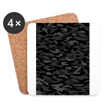 NEW AGE BLACK CAMOUFLAGE DESIGN - Untersetzer (4er-Set) - Weiß - Vorne
