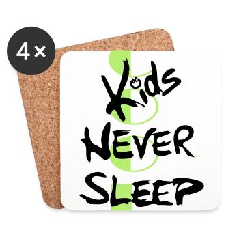 les enfants cool ne dorment jamais - Dessous de verre (lot de 4) - blanc - Devant
