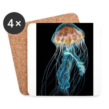 Mysterious jellyfish - Coasters (set of 4) - white - Front