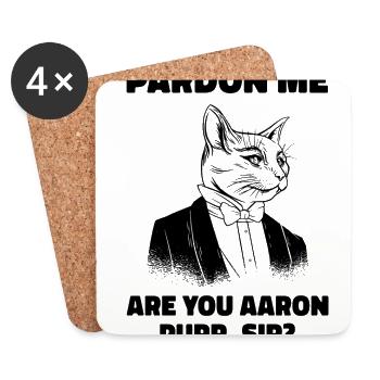 Pardon Me Are You Aaron Purr Sir Cat Lover Cat Own - Untersetzer (4er-Set) - Weiß - Vorne