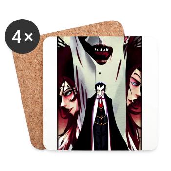 Manga Vampir Dracula Monster Halloween - Untersetzer (4er-Set) - Weiß - Vorne