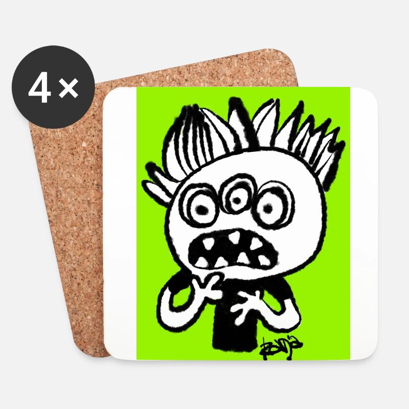 Monster - Untersetzer (4er-Set) - Weiß