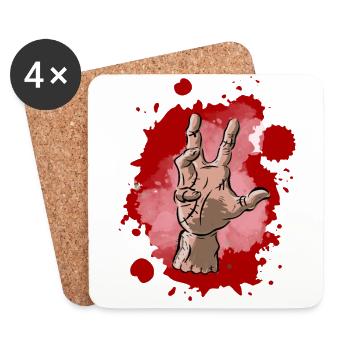 Hand, Die Hand, das Ding - Untersetzer (4er-Set) - Weiß - Vorne