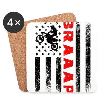 Braaap Graphic Dirt Biker Motorcycle Enduro Motocr - Untersetzer (4er-Set) - Weiß - Vorne