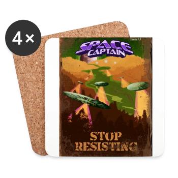 Retro style Magazine Cover SpaceCaptain Issue 3 - Coasters (set of 4) - white - Front