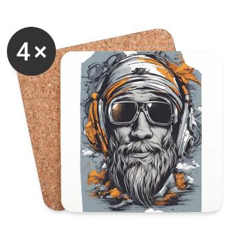 Beats & Beards Fusion Music Lover Sunglasses - Coasters (set of 4) - white - Front