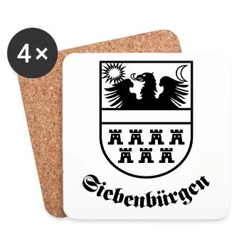 Siebenbürgen-Wappen "Siebenbürgen" sw - Untersetzer (4er-Set) - Weiß - Vorne
