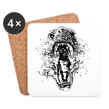 T-Rex - Coasters (set of 4) - white - Front