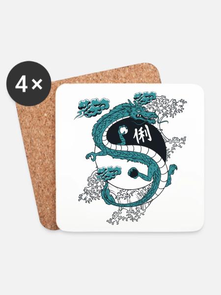Ying Yang - Coasters (set of 4) - white