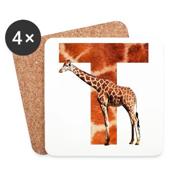 giraffe t - Coasters (set of 4) - white - Front