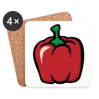 Red pepper Paprika poivron rouge - Untersetzer (4er-Set) - Weiß - Vorne