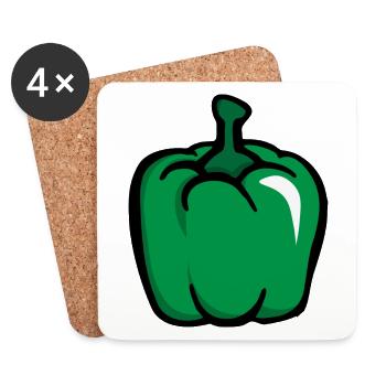 Green peppers green pepper paprica - Coasters (set of 4) - white - Front