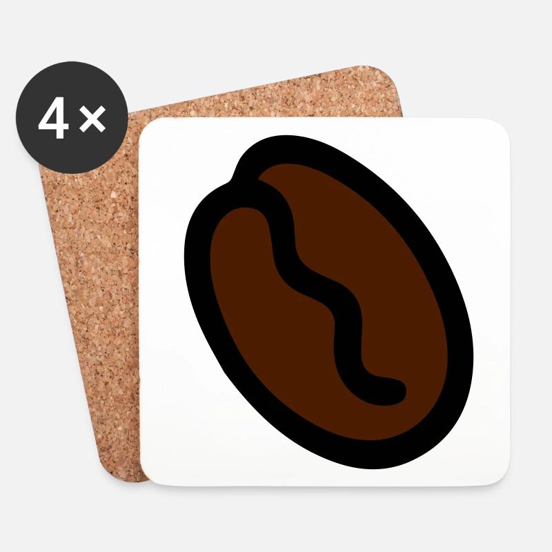 Kaffeebohne Kaffee coffee bean - Untersetzer (4er-Set) - Weiß