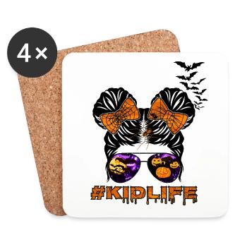 Kid Life Halloween - Dessous de verre (lot de 4) - blanc - Devant