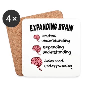 Expanding Brain Meme - Coasters (set of 4) - white - Front