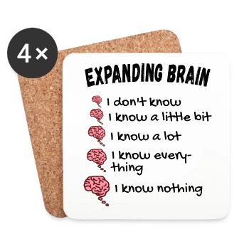 Expanding Brain Meme - Coasters (set of 4) - white - Front