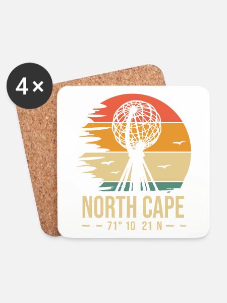 North cape north nordkap - Coasters (set of 4) - white