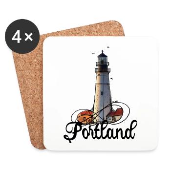 Leuchtturm Portland Maine - Untersetzer (4er-Set) - Weiß - Vorne