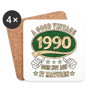 33rd Birthday 1990 33 Good vintage - Coasters (set of 4) - white - Front