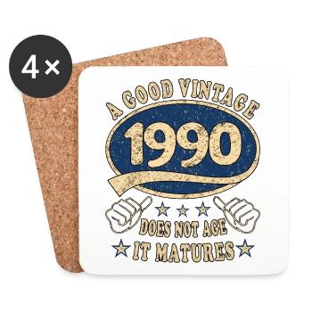 33rd Birthday 1990 33 Good vintage - Coasters (set of 4) - white - Front