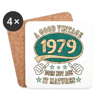 44th Birthday 1979 '44 Good vintage - Coasters (set of 4) - white - Front