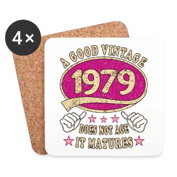 44th Birthday 1979 '44 Good vintage - Coasters (set of 4) - white - Front