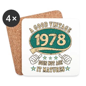 45ème anniversaire 1978 45 bon millésime - Dessous de verre (lot de 4) - blanc - Devant