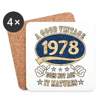 45ème anniversaire 1978 45 bon millésime - Dessous de verre (lot de 4) - blanc - Devant