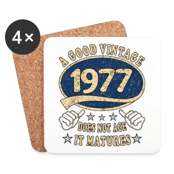 46th Birthday 1977 46er Good vintage - Coasters (set of 4) - white - Front