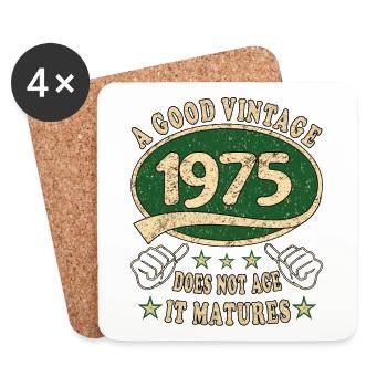 48th Birthday 1975 '48 Good vintage - Coasters (set of 4) - white - Front