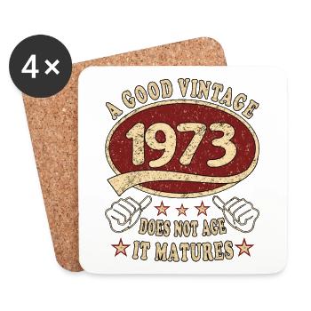 50e anniversaire 1973 50s Bon millésime - Dessous de verre (lot de 4) - blanc - Devant