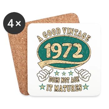 51st Birthday 1972 '51 Good Vintage - Coasters (set of 4) - white - Front