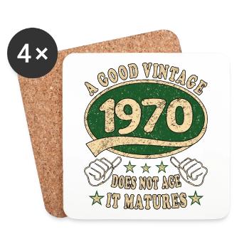 53rd Birthday 1970 '53 Good Vintage - Coasters (set of 4) - white - Front