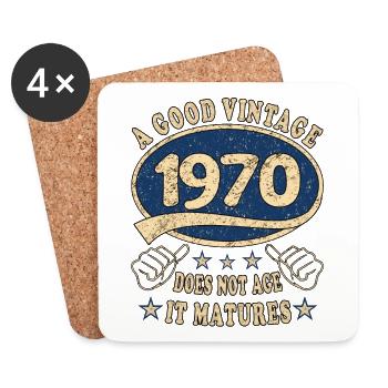 53rd Birthday 1970 '53 Good Vintage - Coasters (set of 4) - white - Front