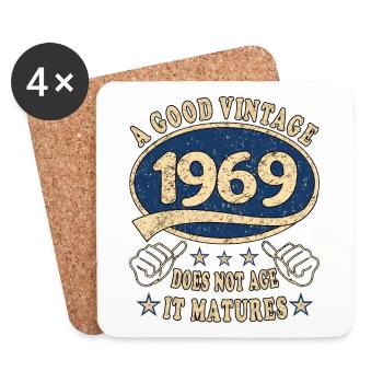 54th birthday 1969 '54 Good vintage - Coasters (set of 4) - white - Front