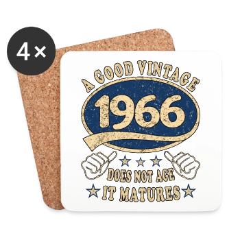 57ème anniversaire 1966 '57 Bon Millésime - Dessous de verre (lot de 4) - blanc - Devant