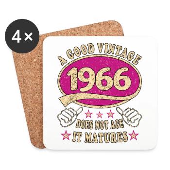 57th Birthday 1966 '57 Good Vintage - Coasters (set of 4) - white - Front