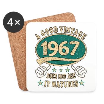 56th Birthday 1967 '56 Good Vintage - Coasters (set of 4) - white - Front