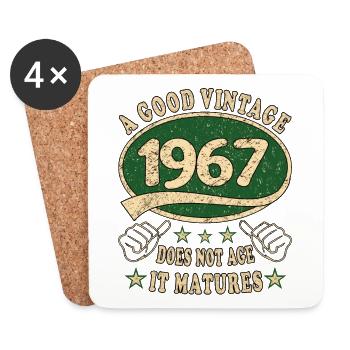 56th Birthday 1967 '56 Good Vintage - Coasters (set of 4) - white - Front