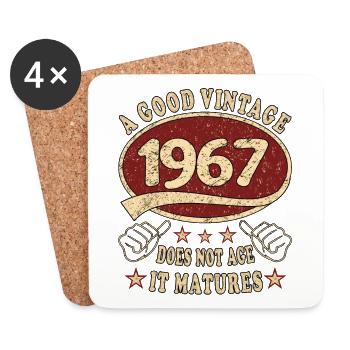 56th Birthday 1967 '56 Good Vintage - Coasters (set of 4) - white - Front