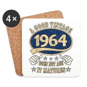 60th Birthday 1964 60s Good Vintage - Coasters (set of 4) - white - Front