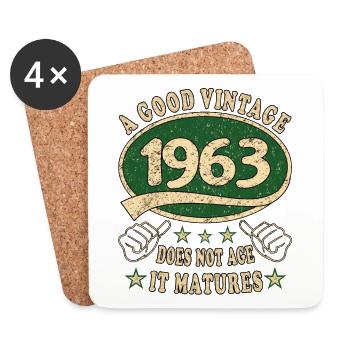 61st Birthday 1963 60s Good Vintage - Coasters (set of 4) - white - Front