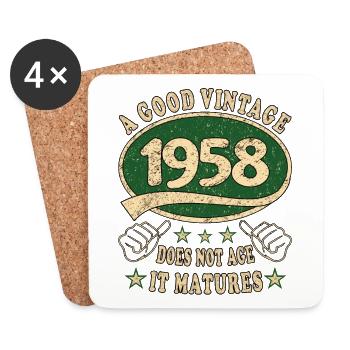 65th Birthday 1958 '65 Good Vintage - Coasters (set of 4) - white - Front