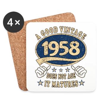 65th Birthday 1958 '65 Good Vintage - Coasters (set of 4) - white - Front