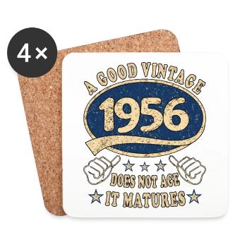 67ème anniversaire 1956 '67 Bon Millésime - Dessous de verre (lot de 4) - blanc - Devant