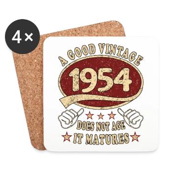 69th Birthday 1954 '69 Good vintage - Coasters (set of 4) - white - Front