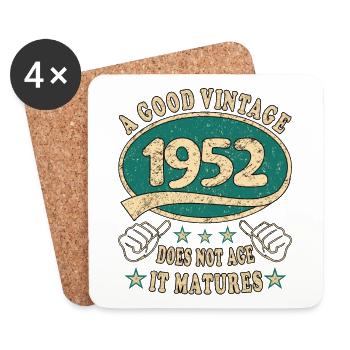 71st Birthday 1952 '71 Good vintage - Coasters (set of 4) - white - Front