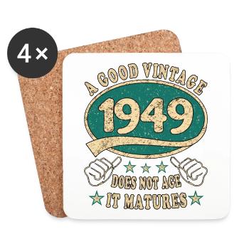 74th Birthday 1949 '74 Good vintage - Coasters (set of 4) - white - Front